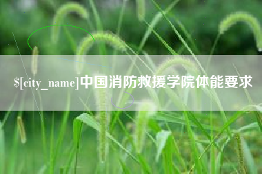 桐城中国消防救援学院体能要求