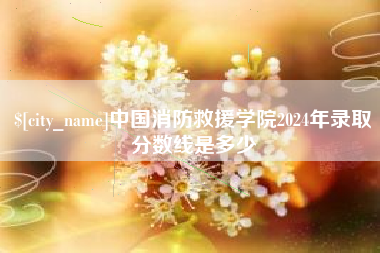 桐城中国消防救援学院2024年录取分数线是多少