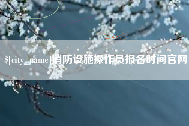 桐城消防设施操作员报名时间官网