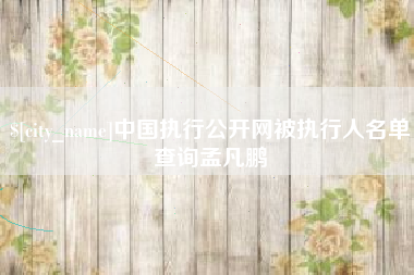 桐城中国执行公开网被执行人名单查询孟凡鹏