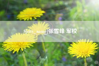 桐城张雪峰 军校