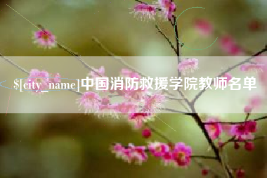 桐城中国消防救援学院教师名单