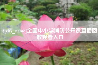 桐城全国中小学消防公开课直播回放观看入口