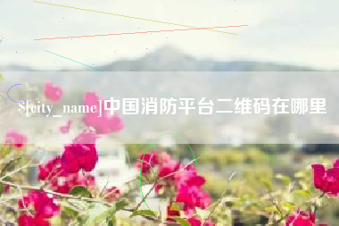 桐城中国消防平台二维码在哪里