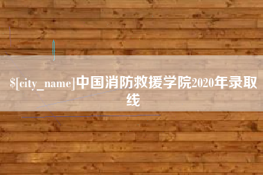 桐城中国消防救援学院2020年录取线
