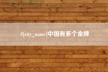 桐城中国有多个金牌