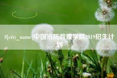 桐城中国消防救援学院2019招生计划