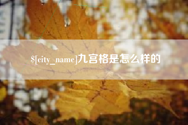 桐城九宫格是怎么样的