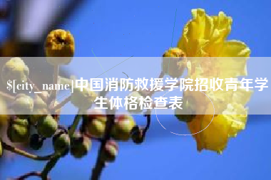 桐城中国消防救援学院招收青年学生体格检查表